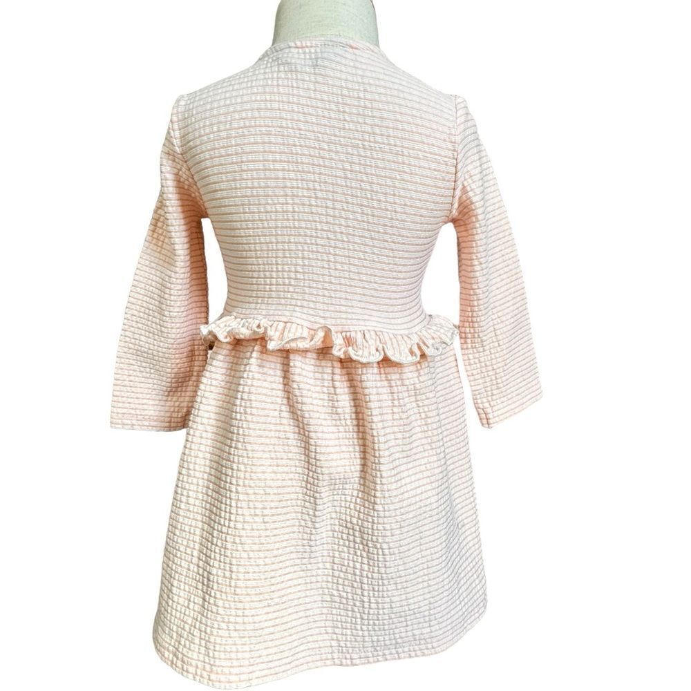 Primark Baby Girl Long Sleeve Striped Ruffle Button Detail Dress. 9-12 Months. - Picture 3 of 7